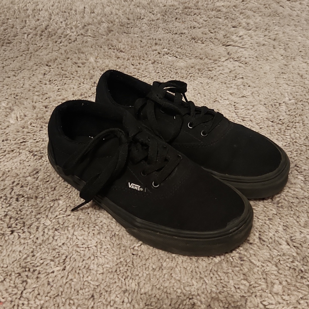 Vans Kids' Black Canvas Low-Top Sneakers